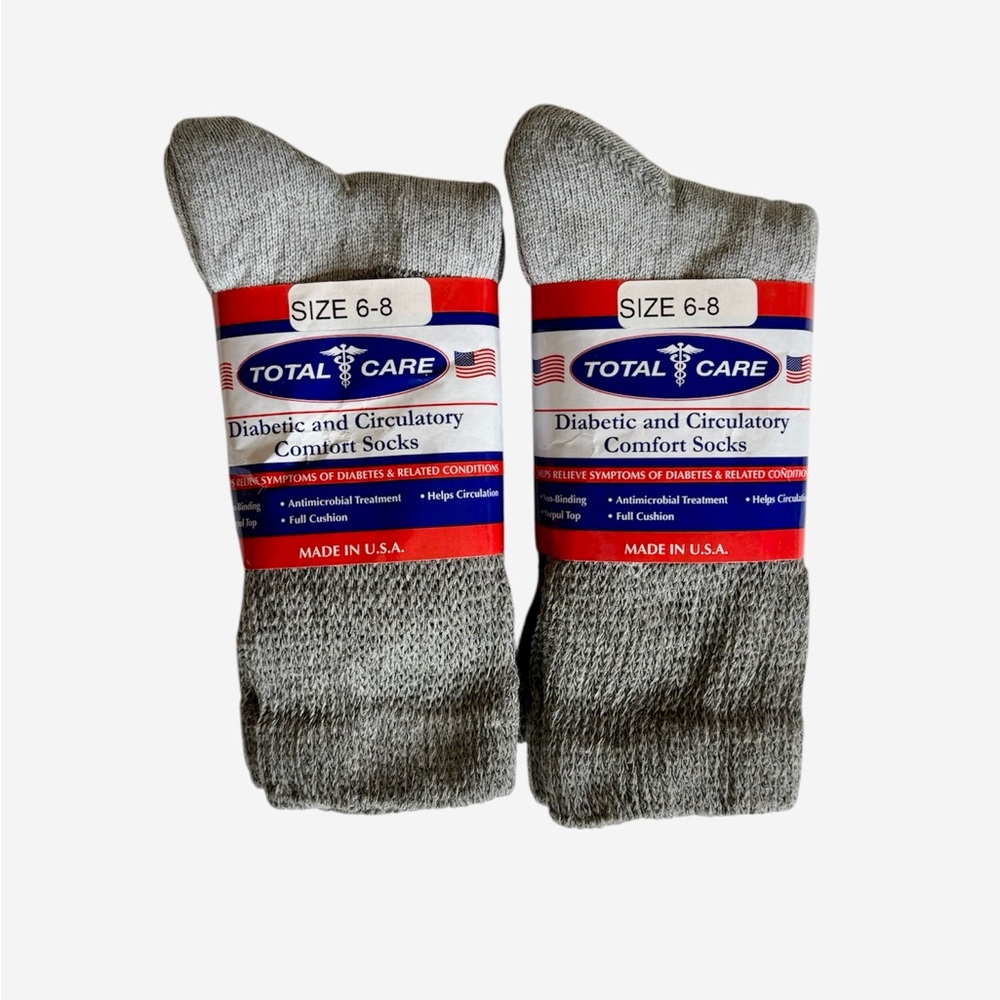Total Care Diabetic Sicks New Unisex Ankle 2 Pairs Made In USA